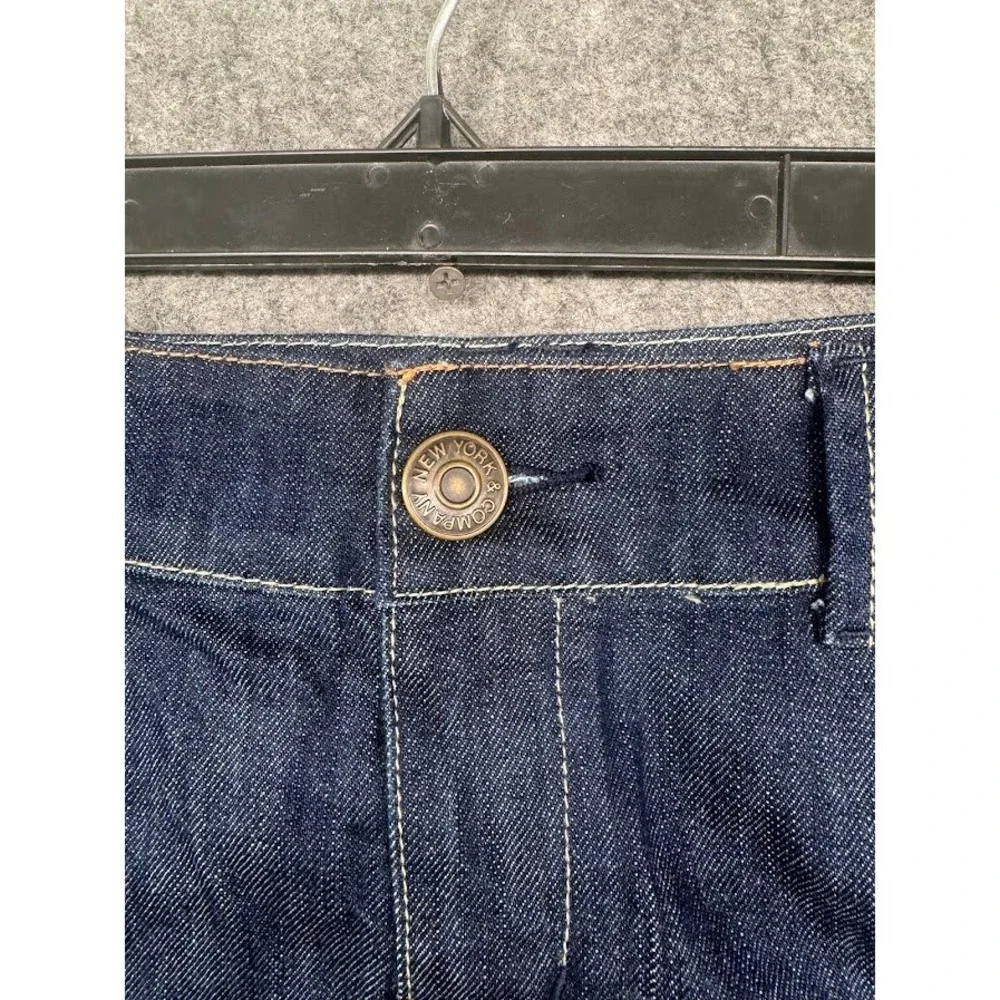 New York & Company Women Dark Wash Denim Mini Skirt Size 4‎ Stretch 5-Pocket NWT